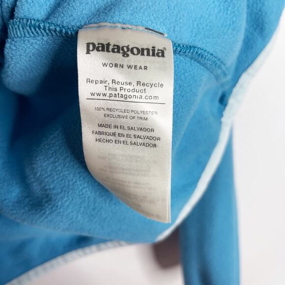 Patagonia Womens XSmall XS Mako Blue Micro D Fleece Snap T Pullover Sweatshirt - Picture 8 of 11
